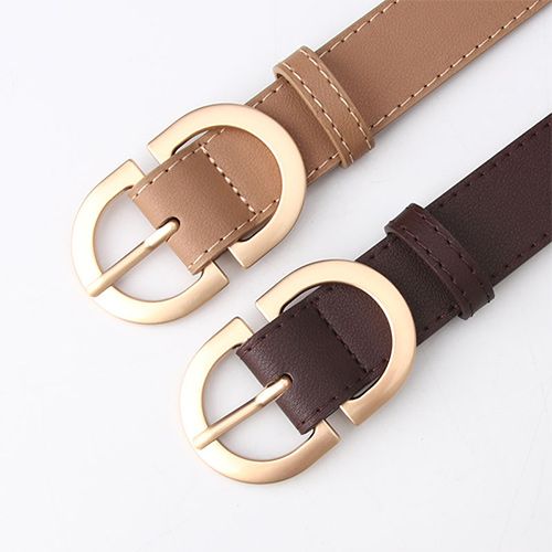 PINCHUAN Womens Belt - Leather Belt Ladies Casual for Jeans Pants Dress - Belts with Gold Buckle for Women Fashion