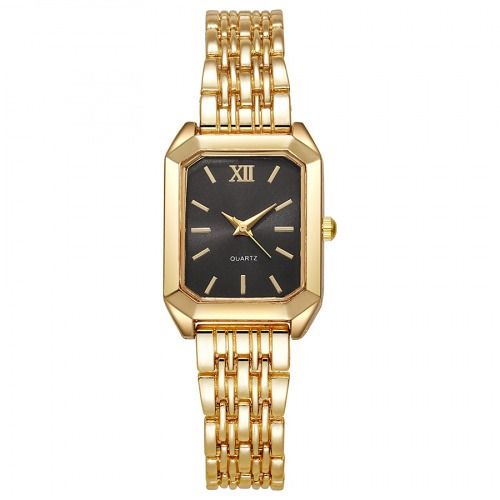 Women Watch Rectangle Dial Elegant Quartz Lady Wrist Watches Gold Strap Stainless Steel Bracelet Watches