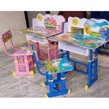 Adjustable kids study table deskt, This beautiful study and durable study desk is perfect for your child's initial schooling years age between 3-10 years Table and chair are height adjustable. Four le