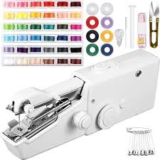Hand Held Sewing Machine, Portable Electric Handheld Sewing Machine, Mini Handy Stitch Needlework Cordless(White)