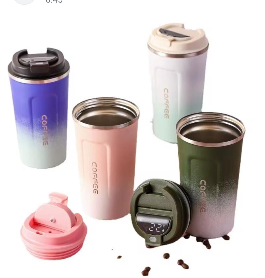 VACUUM FLASK. ✅ Stainless steel coffee tumbler thermos cup with intelligent temperature display ✅ Portable travel mug ✅ Capacity 510 Mls