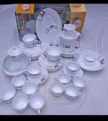 Ceramic Dinner Set 58 Pcs;Simple and elegant with a high gloss finish, this 58 piece dinner set would look stunning and is the perfect choice to complement your
