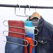 Space Saving - Non Slip Stainless Steel Multifunctional Pants Rack, Clothes Closet Storage Organizer for Pants Jeans Trousers Scarf Hanger