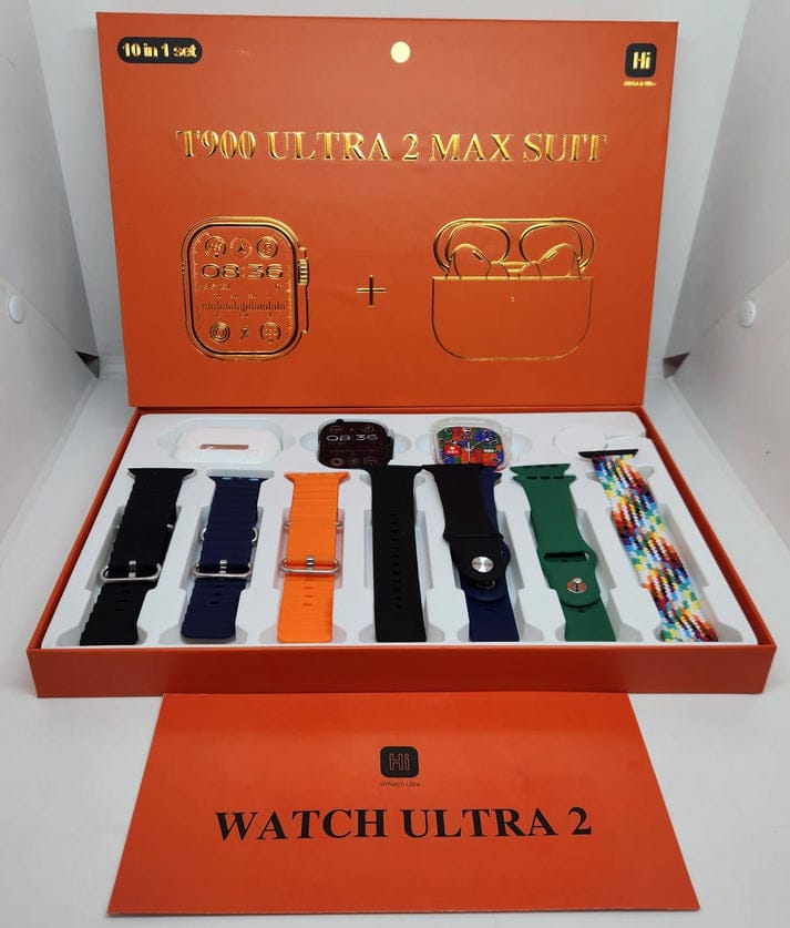 T900 ULTRA 2 MAX SUIT 10 IN 1 - Smart Watch. AND i20 Ultra MAX Suit 10in1 Set