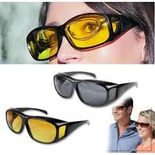 1 Pcs Set Dark & Coloured Night Vision Driving Glasses Day Night Car Vision Drivers Goggles Eyewear Anti Anti-Glare Night Driving Enhanced Light Glasses