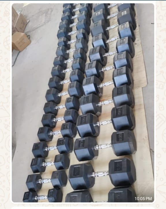 5KG[2.5 by 2.5], 10kg5 by 5 kg][,  20KGS[10kg by 10kg] 30kgs[15kg by 15kg],40kg[20kg by 20kg]Dumbbells - Hexagonal Dumbell Body Building Gym/ Home Work Out Weights ( A Pair)