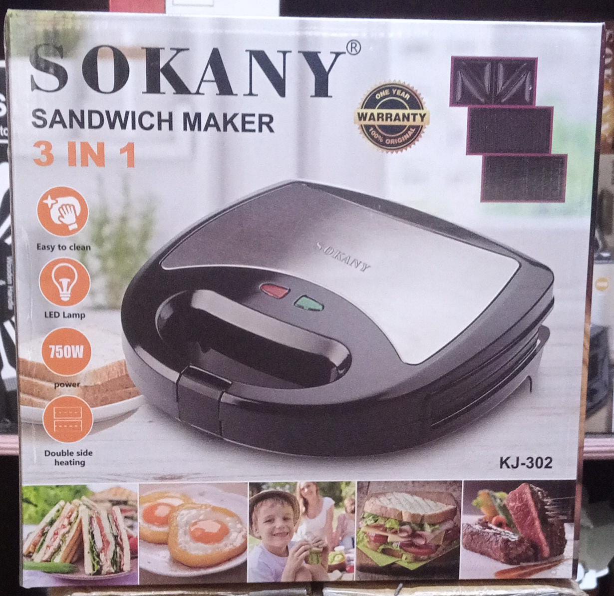 Sokany 3in1 Bread Toaster , Grill, Waffle And Sandwich Maker
