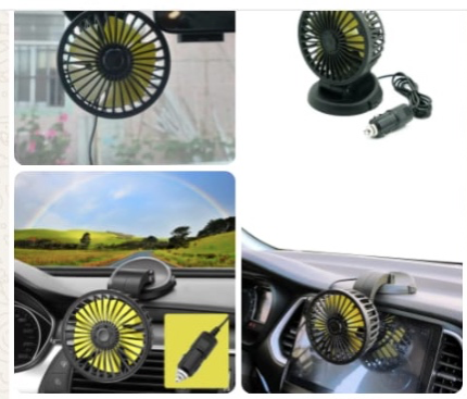 Universal Mini Auto Cooling 360-Degree Rotatable Car Fan, Car Dashboard Air Cooler Single Head Cooling Car Fan