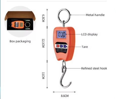 Digital weighing machine 200Kgs + Free Batteries Digital hanging scale Hanging Weight Scale Industrial Heavy Duty for Farm, Hunting, Bow Draw Weight, Big Fish & Hoyer Lift with Accurate Sensor Digital