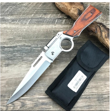 Foldable pocket knife with pouch with LED torch survival camping pen pocket torch