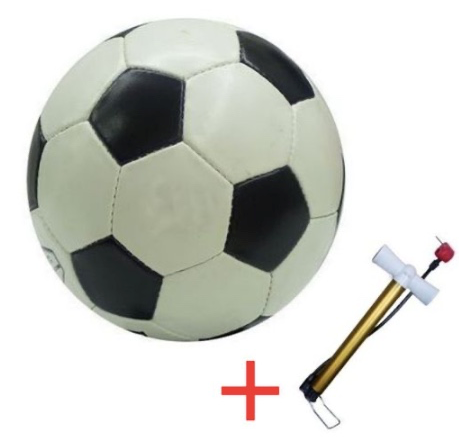 Football Soccer Ball PU Synthetic Leather Sports + Free Hand Pump