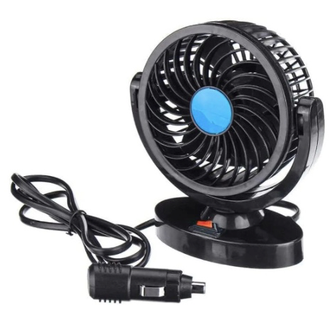 12V DC Electric Car Single Head Fan – 360 Degree Rotatable Dashboard Air Fan with Adjustable Powerful Cooling, Compact Car Auto Climate Cooler