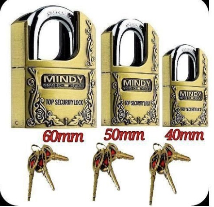 Mindy Three (3) Heavy Duty Anti-Burglar Theft Zink Alloy Security Padlocks With 3 Keys