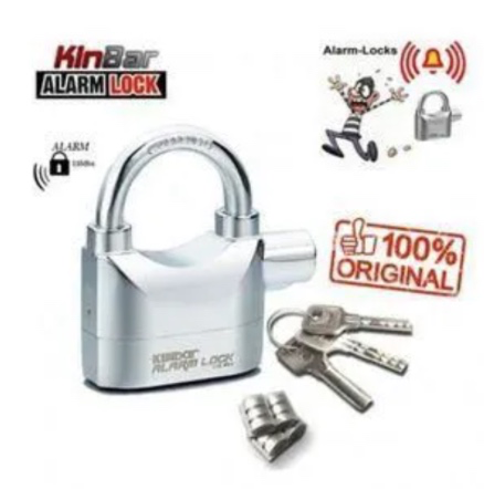 Kin Bar Tamper-proof Security Alarm Padlock Lock (Big)