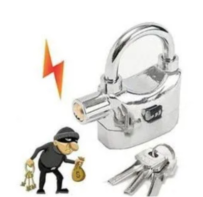 Kin Bar Tamper-proof Security Alarm Padlock Lock (Big)