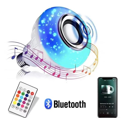 Double Base Wireless Bluetooth Speaker Bulb APP Control LED Lamp Smart Light Music Player Audio Remote Control Subwoofer Speaker Systems
