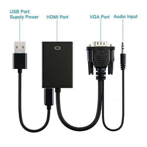 VGA To HDMI Converter Adapter Cable With Audio Output