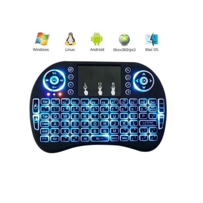 Wireless Mini Keyboard Remote Control Touchpad Mouse Combo Controller With RGB Backlit For Android TV Box Smart TV With OS+USB PC Computer Laptop Window OS HTPC Home Theater PC