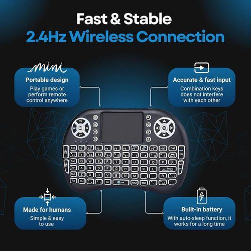 Wireless Mini Keyboard Remote Control Touchpad Mouse Combo Controller With RGB Backlit For Android TV Box Smart TV With OS+USB PC Computer Laptop Window OS HTPC Home Theater PC