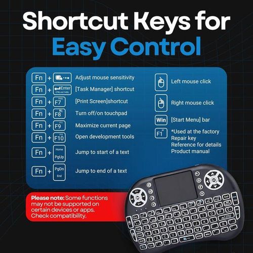 Wireless Mini Keyboard Remote Control Touchpad Mouse Combo Controller With RGB Backlit For Android TV Box Smart TV With OS+USB PC Computer Laptop Window OS HTPC Home Theater PC