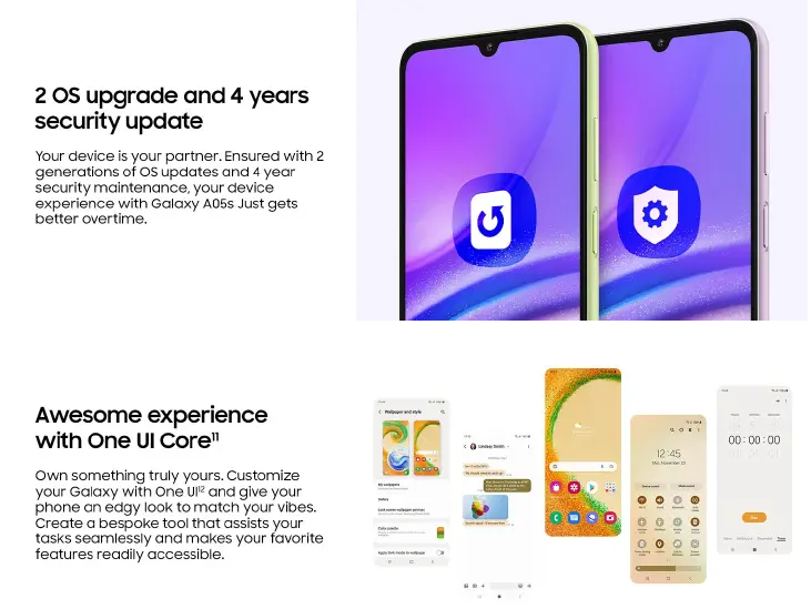 {Special Offer} Samsung Galaxy A05S 64GB+4GB 50MP Triple Camera Snapdragon 680 6.7" 90Hz Display Android 13 5000mAh 25W Type-C Charge Smart Phones