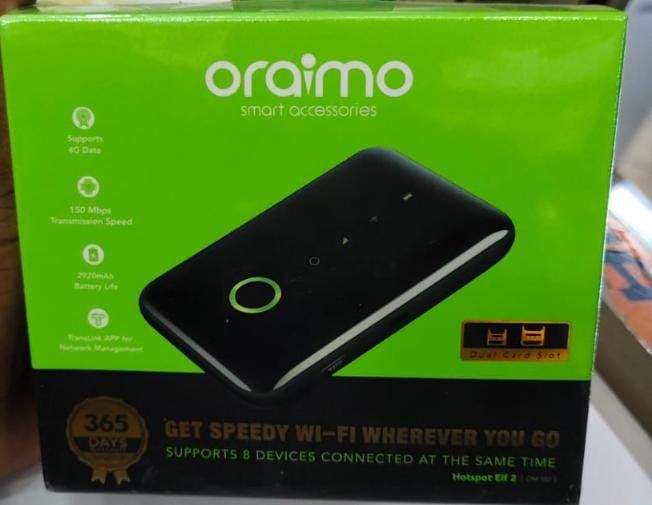 Oraimo sharable WiFi 4G Mobile Hotspot MIFI open to all networks, including Faiba,