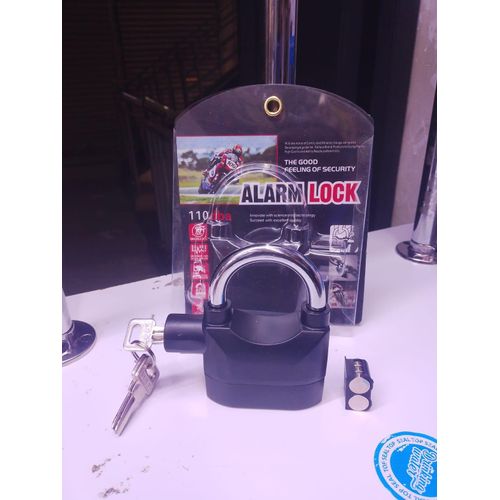 Stainless Steel Black Alarm Padlock with 3 Keys – Alarmed Security LockStainless Steel Black Alarm Padlock with 3 Keys – Alarmed Security Lock