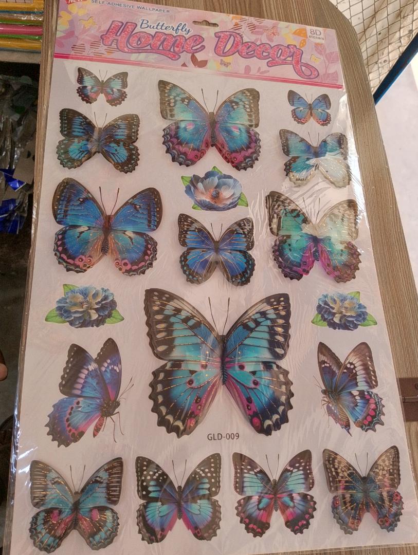 8D Wall Stickers (18 pieces)They come in different variants; Butterfly, Disney characters, marvel characters, cars, fruits and so much more.- Easy-to-Apply, Reusable Wall Decor for Any Room