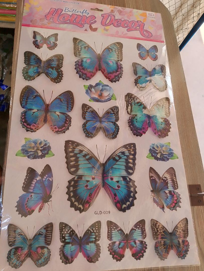 8D Wall Stickers (18 pieces)They come in different variants; Butterfly, Disney characters, marvel characters, cars, fruits and so much more.- Easy-to-Apply, Reusable Wall Decor for Any Room
