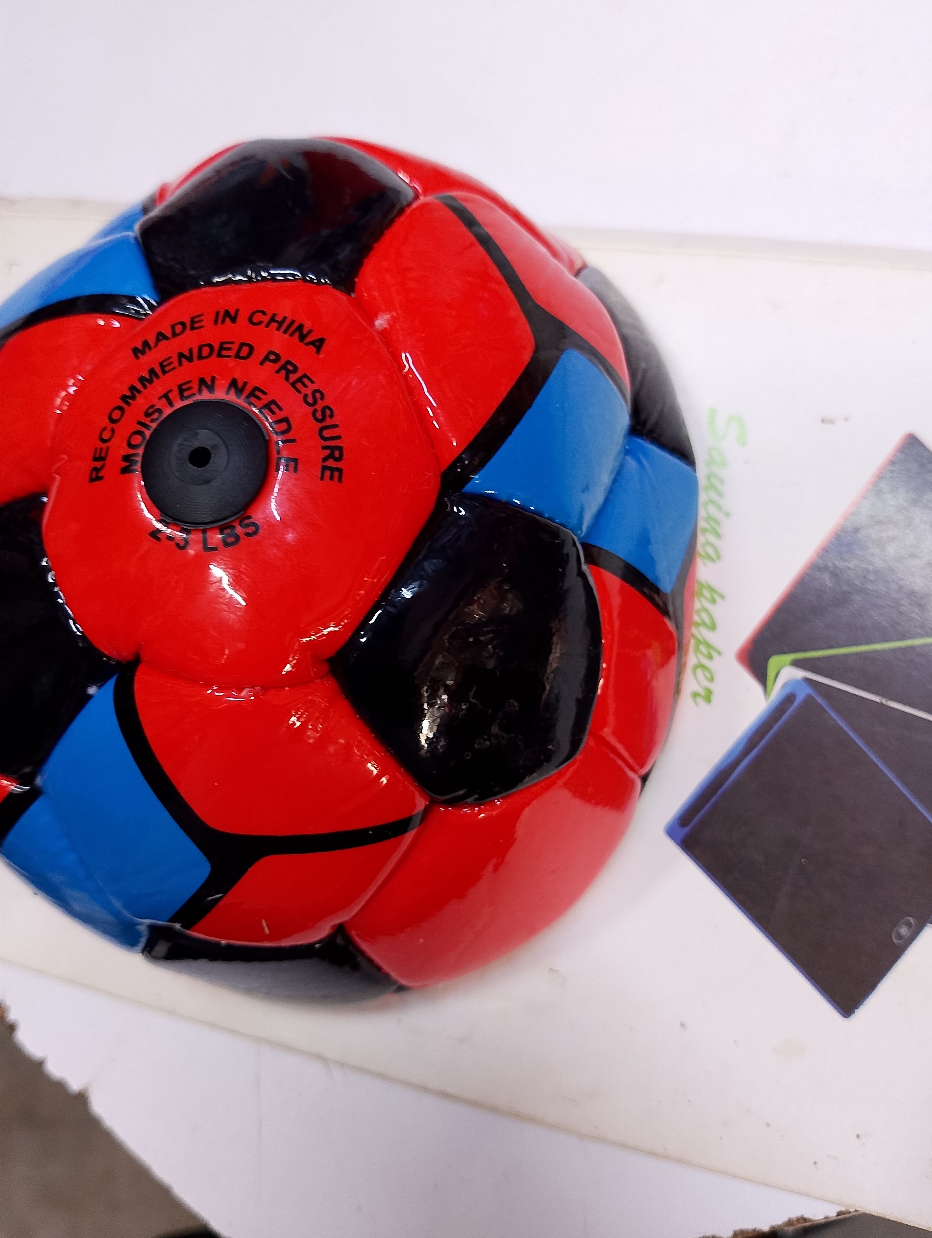 Kids Mini Soccer Ball – Size 1 Soft PU Leather Football for Indoor & Outdoor Play – Red, Blue & Black – Ideal for Toddlers and Young Children