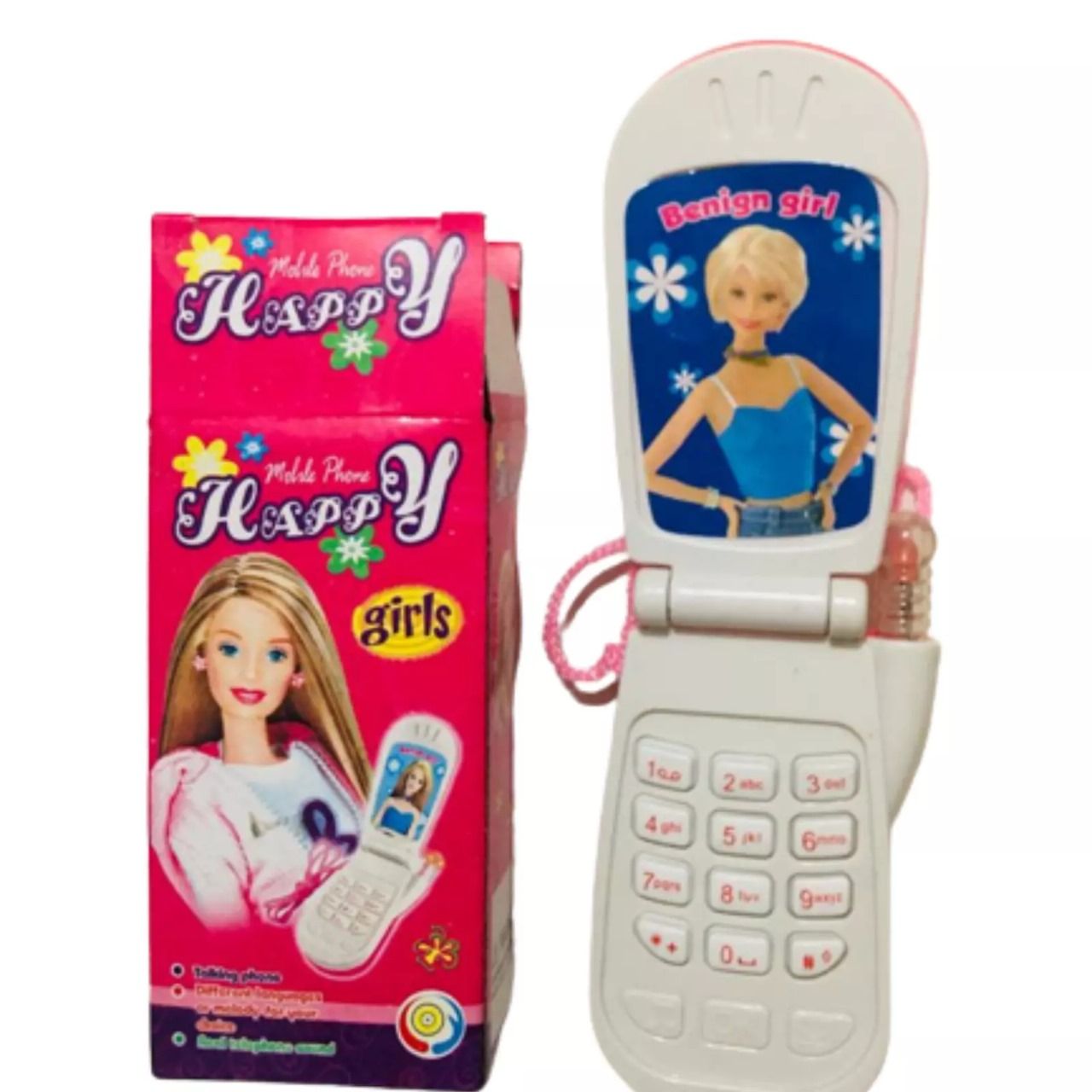 Toy Flip Phone for Kids – “Happy” Mobile Phone – Barbie Girl Edition
Delight your child with this colorful and fun "Happy" Toy Mobile Phone – a perfect pretend-play gadget for young kids! Bright pink