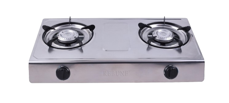 🔥 Effortless Cooking Awaits: Rebune RE-4-054 Non-Stick 2-Burner Gas Stove (Special Offer!) - 1-Year Warranty for Peace of Mind! 🍳Y