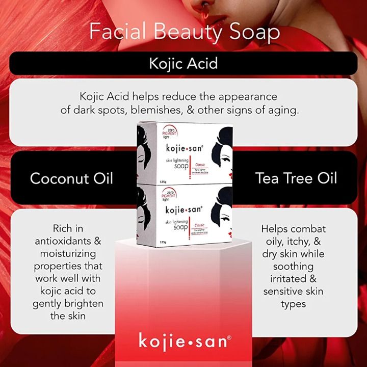 Kojie San Kojic Acid Skin Lightening Soap: Acne, scars, dark spots solution kojie san
