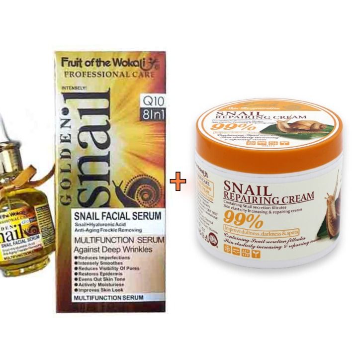 Snail Facial Serum + Snail Repairing Cream - Fruit of the Wokali