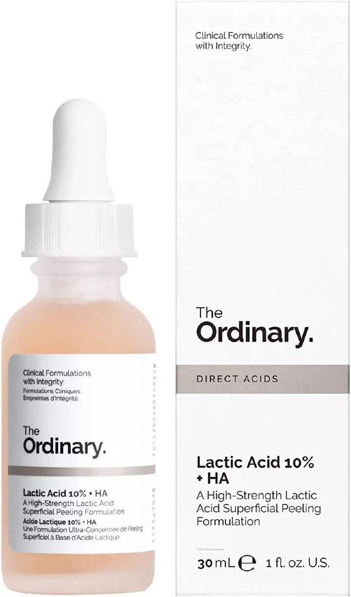 The Ordinary Lactic Acid 10% + HA 2% Exfoliating Face Serum. Exfoliates, Smooths, Removes Wrinkles & Fine Lines & Evens texture
