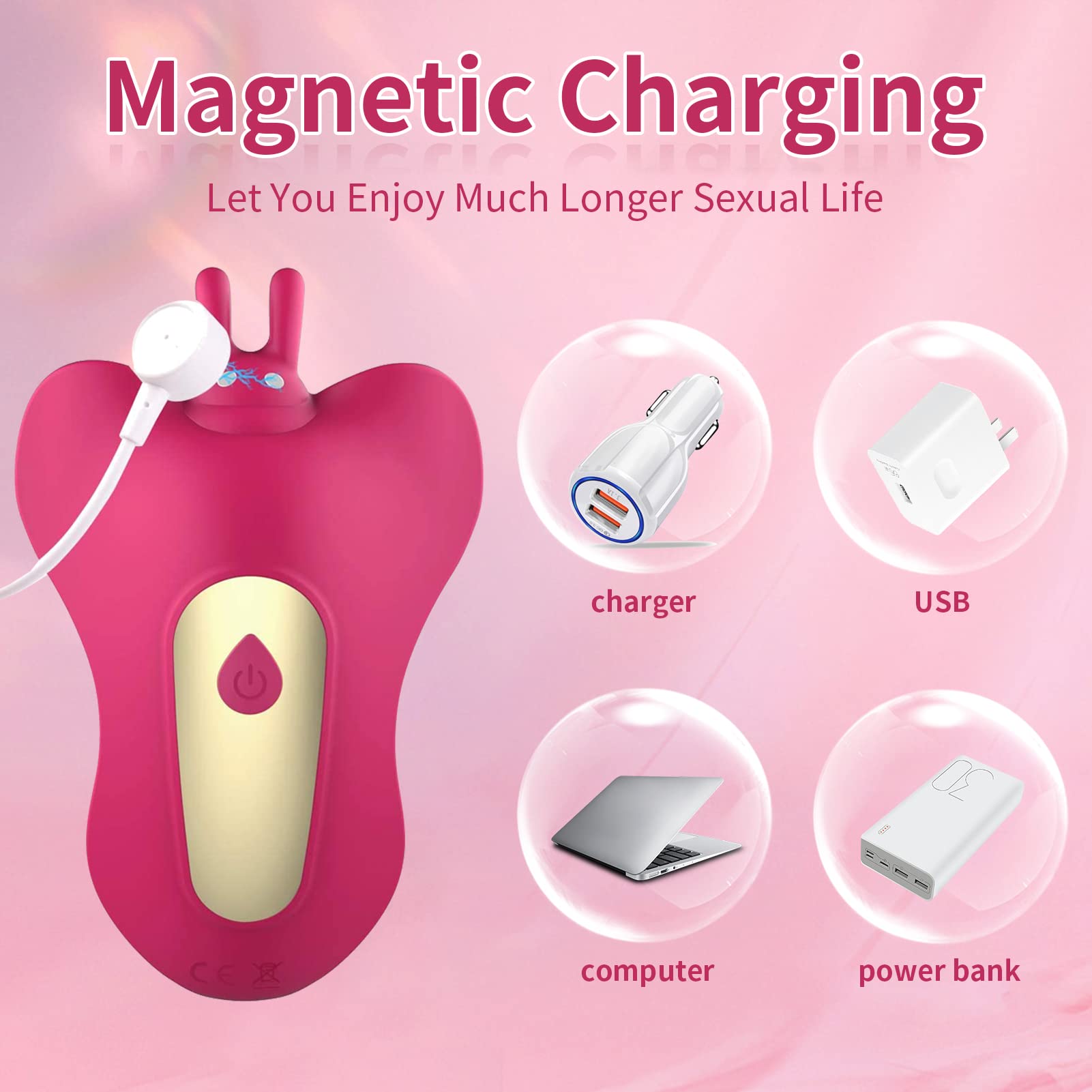 Panty Butterfly G Spot & Clitoris Vibrator with 10 Vibrations & 10 Suctions, Wearable Vibrators Remote Control Stimulator Adult Suction Sex Toys for Women Pleasure view 5