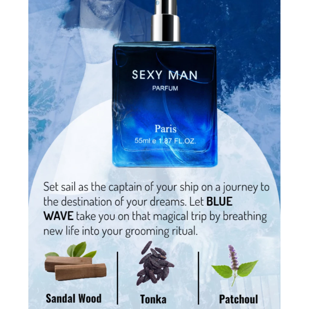 Sexy Men Perfume Original Pairs Oil Based Fragrance Long Lasting Perfume SM Sexy Man Perfume 55ml Men's Cologne Spray Natural Fresh For Birthday And New Year Gift Christmas Gifts