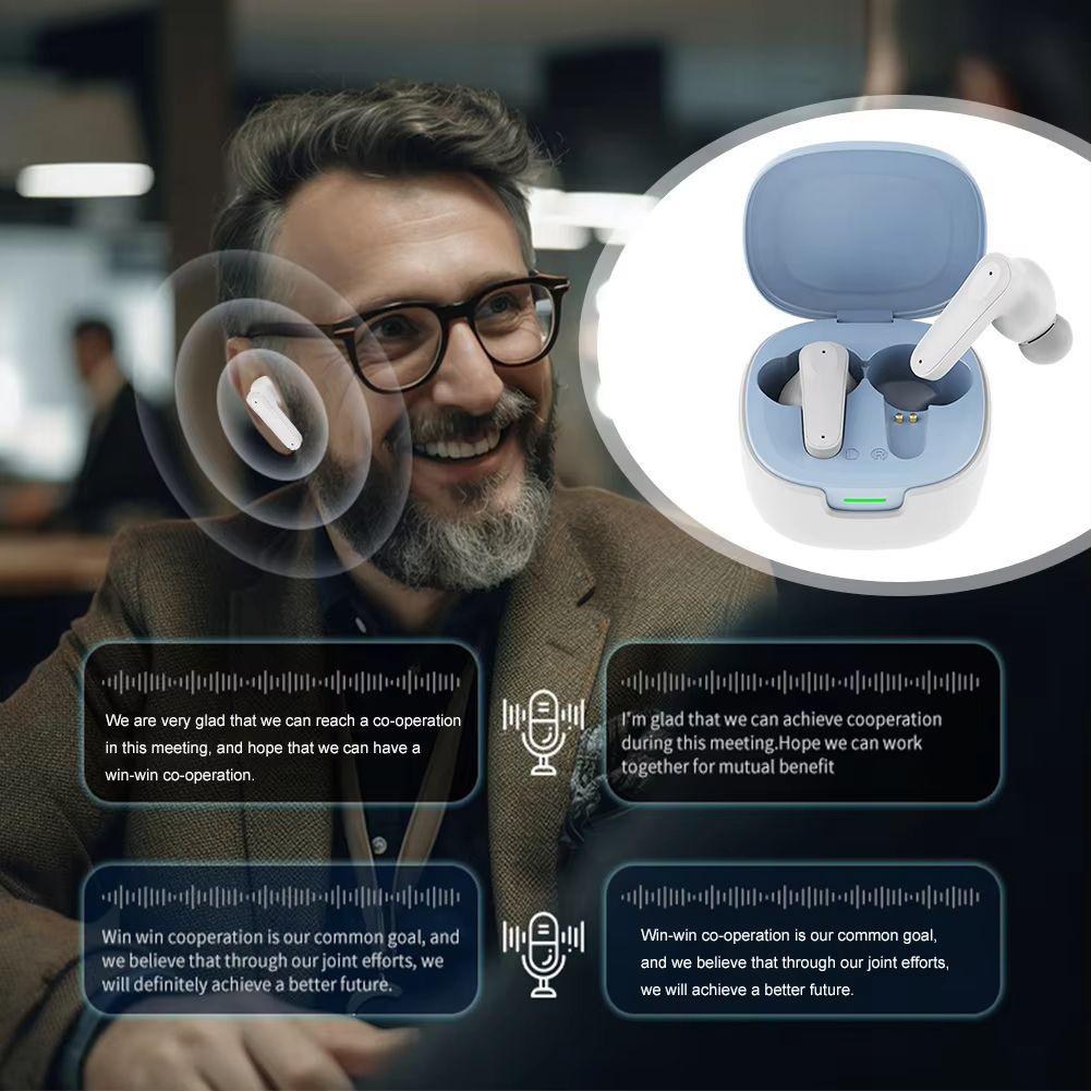2025 A98 PRO Real Time AI Translator Earbuds Bluetooth 5.4 Languages Translation Headphones Intelligent Voice Translators for Outdoor Travel