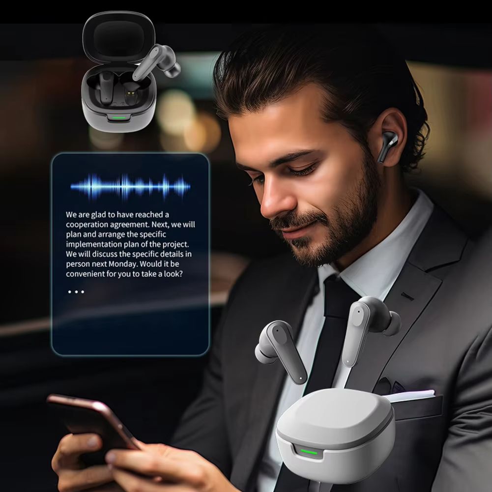 2025 A98 PRO Real Time AI Translator Earbuds Bluetooth 5.4 Languages Translation Headphones Intelligent Voice Translators for Outdoor Travel
