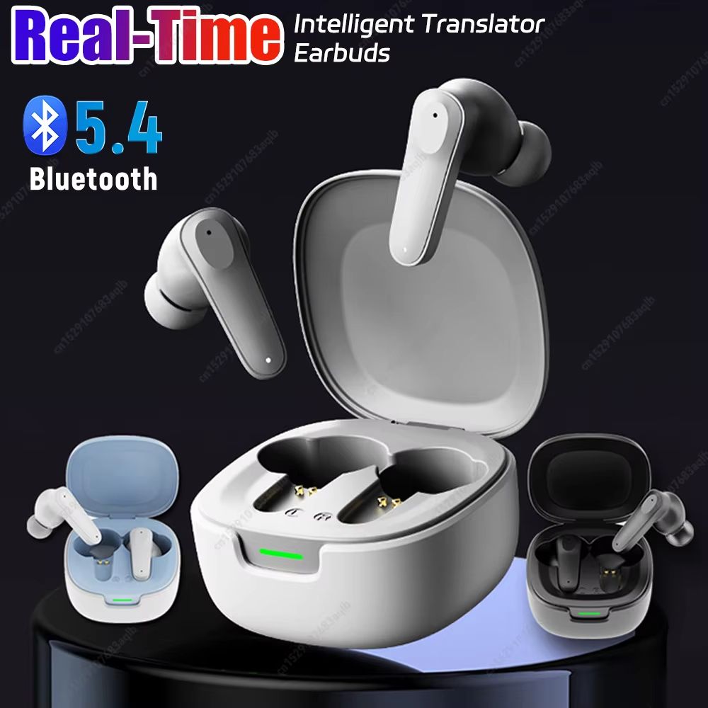 2025 A98 PRO Real Time AI Translator Earbuds Bluetooth 5.4 Languages Translation Headphones Intelligent Voice Translators for Outdoor Travel