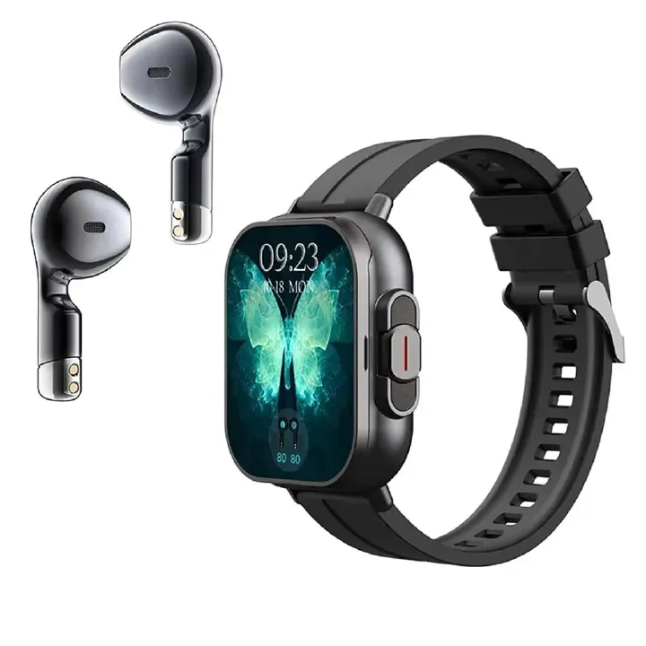 2025 CLAMADO TWS 2 In 1 Smart Sports Watch Wireless Bluetooth Headset Calling Health Monitor Fitness Record Watches With Headset
