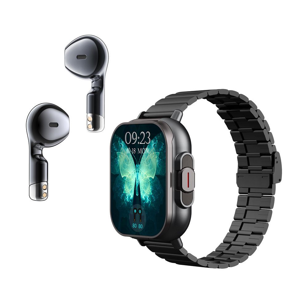 2025 CLAMADO TWS 2 In 1 Smart Sports Watch Wireless Bluetooth Headset Calling Health Monitor Fitness Record Watches With Headset
