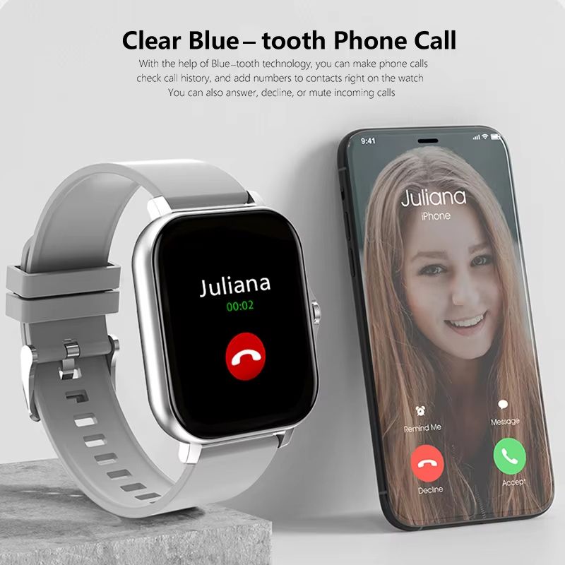 2025 CLAMADO Sport Smart Watch Fitness Clock Health Monitor Waterproof Smartwatch Bluetooth Call Watches for Men Women IOS Xiaomi Huawei