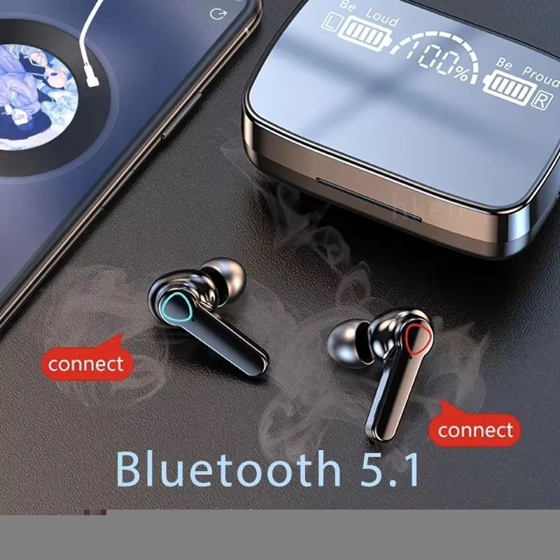 Smart Headphones M19 Bluetooth Headset Wireless Tws Gaming Support Noise-cancelling Touch In-ear Mini Emergency Power Bank Headset