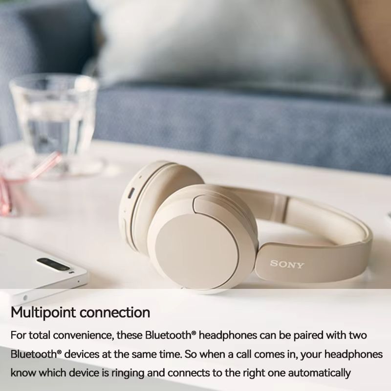 Original Sony WH-CH520 Bluetooth Earphone Wireless Headphones Noise Cancelling Over-ear Headset Hi-Res Wireless 30hrs Playback