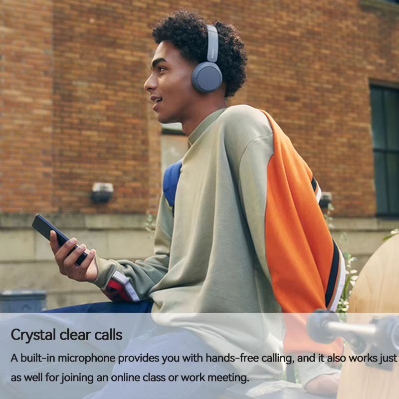Original Sony WH-CH520 Bluetooth Earphone Wireless Headphones Noise Cancelling Over-ear Headset Hi-Res Wireless 30hrs Playback