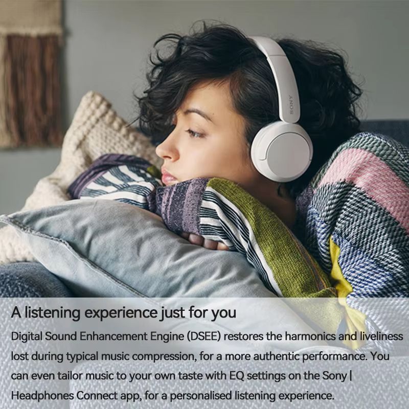 Original Sony WH-CH520 Bluetooth Earphone Wireless Headphones Noise Cancelling Over-ear Headset Hi-Res Wireless 30hrs Playback