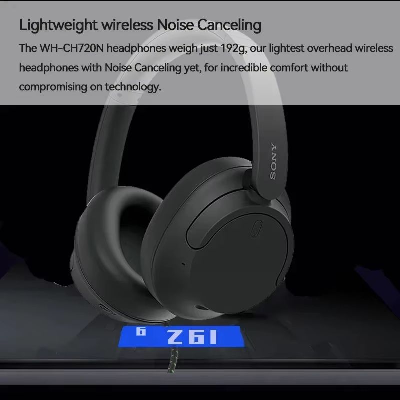 Original Sony WH-CH720N Bluetooth Earphone Wireless Headphones Noise Cancelling Over-ear Headset Hi-Res Wireless 30hrs Playback