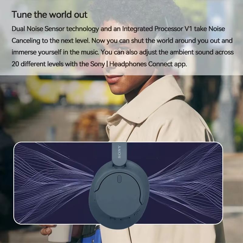 Original Sony WH-CH720N Bluetooth Earphone Wireless Headphones Noise Cancelling Over-ear Headset Hi-Res Wireless 30hrs Playback