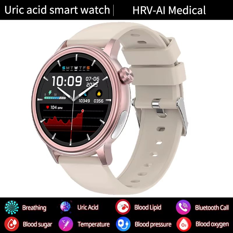 2025 New Medical Grade Blood Sugar Health Smart Watch Women ECG + PPG Blood Pressure Temperature Monitoring Bluetooth Call Watch